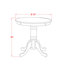 Ensemble de table de cuisine 3 pièces pour petits espaces comprenant une table ronde avec piédestal et 2 chaises en bois massif, noir et cerisier-128819615-128819618
