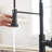 Matte Black Kitchen Faucet With Pull Out , Leak- Assembly, Simple Installation Instructions Stylish Single Handle, Improve Efficiency-141510082