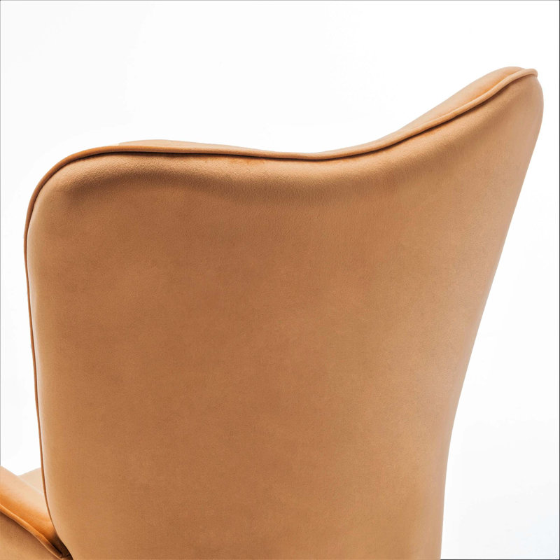 Fauteuil à oreilles Mid-Century moderne avec capitonnage à boutons, Jaune moutarde