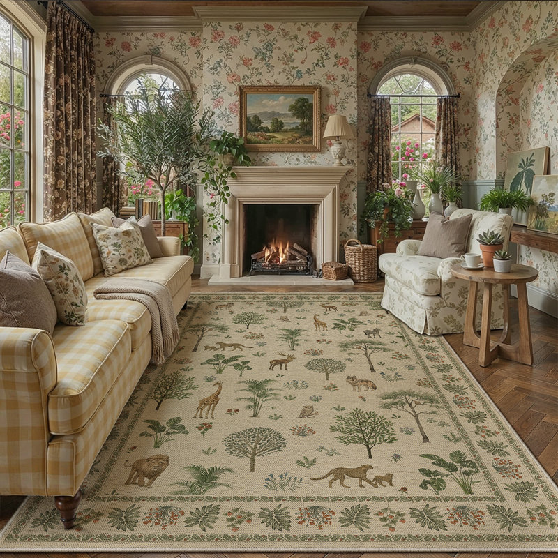 Tapis intérieur / extérieur lavable en simili lin Sofia avec envers antidérapant, Rectangle 8' x 10'