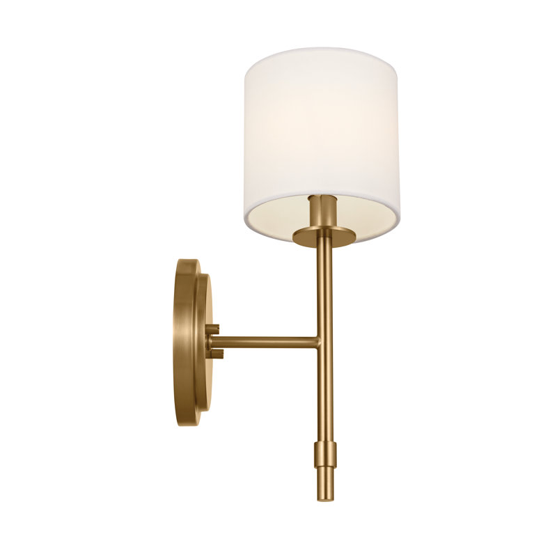Erzin Armed Sconce, Brushed Natural Brass