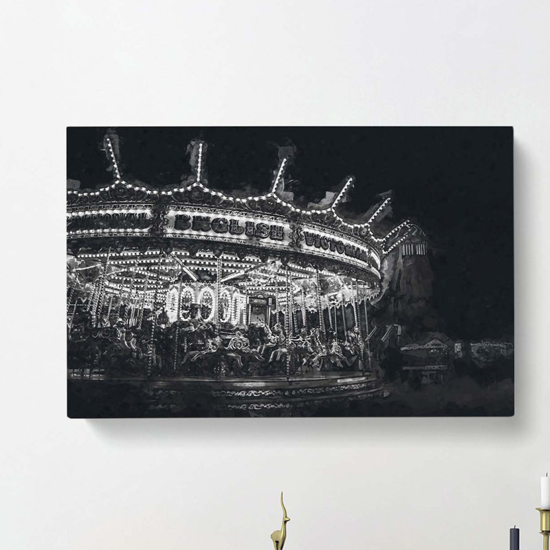 A Vintage Carousel In Abstract - Wrapped Canvas, 60cm H x 91cm W x 3cm D