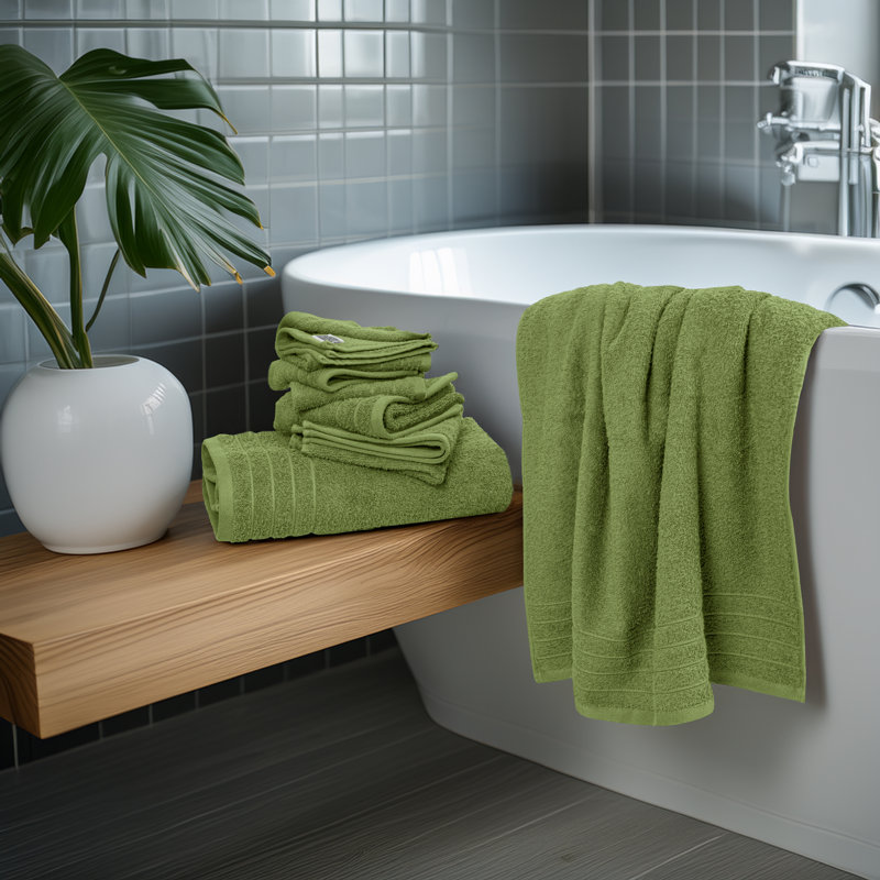100% Cotton Midweight Mulit-Size Set, Forest Green