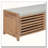 Distressed Shutter Storage Bench with Cushion and Sliding Door-459112116