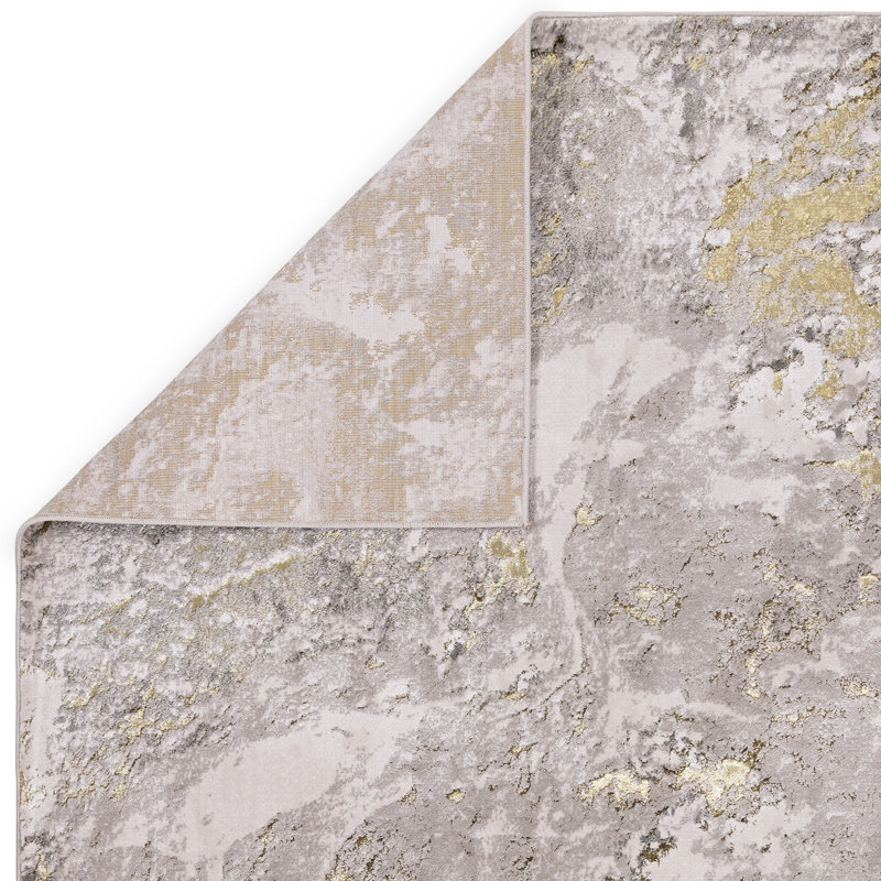 Aurora AU06 Lustre Metallic Gold Aea Rug, Rectangle 80 x 150cm