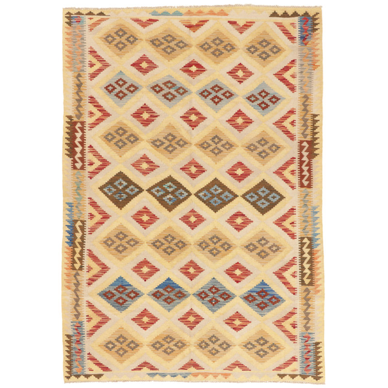 Geometric Wool Hand Woven 171cm X 247cm Area Rug