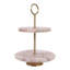 Élégant plateau rond en quartz rose à 2 niveaux pour table basse et table de salle à manger Yashica