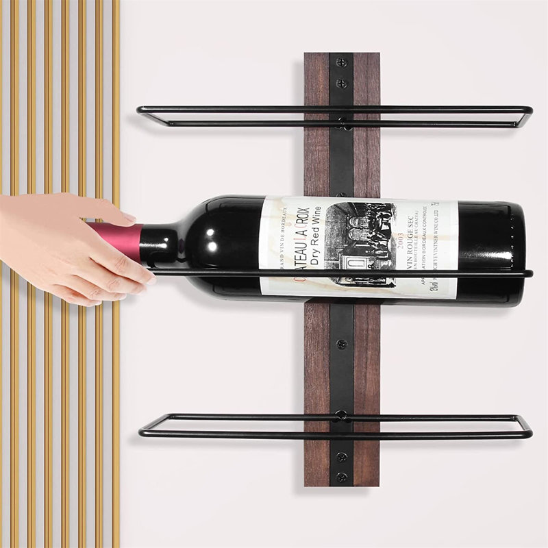 Wall Mounted Wine Bottle Rack in Brown