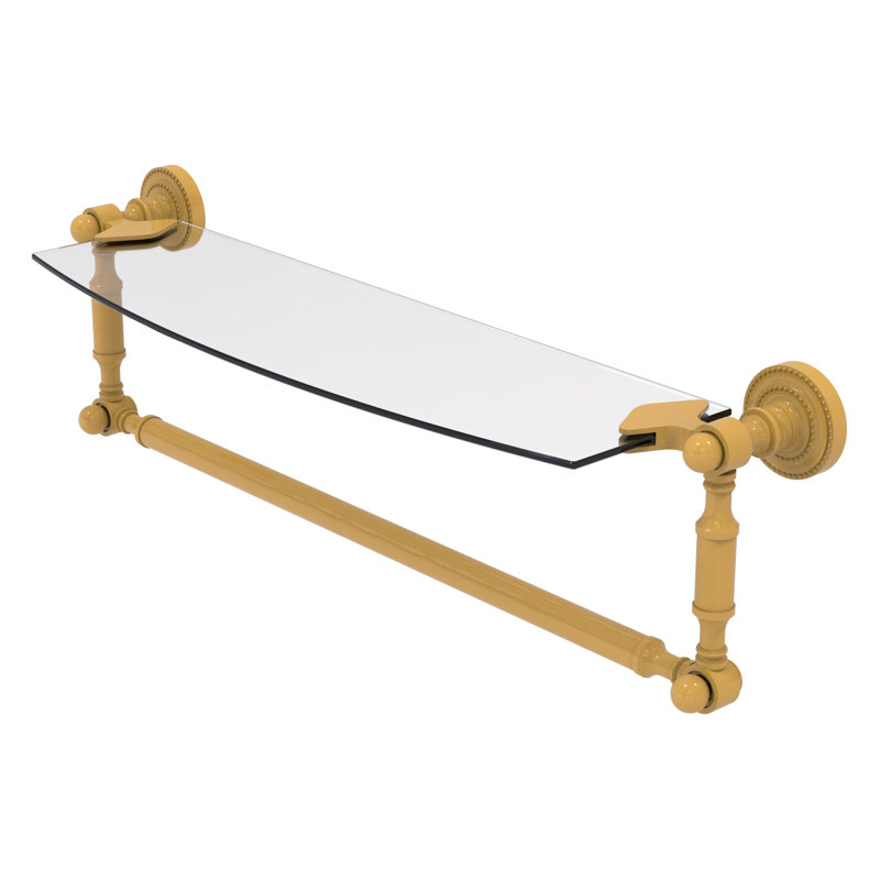 Tablette flottante avec barre à serviettes Dottingham, H 5 po x l 18 po x P 5 po, Or espagnol