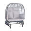 2 person Swing egg chair with rocking glide frame and cushion