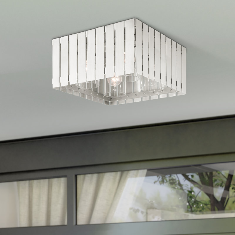 Plafonnier semi-encastré l 6,75 po Greenwich, Nickel brossé