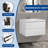 42-Inch Gloss White Wall-Mounted Floating Bath Vanity With Single White Solid Surface Sink Top-2025695535