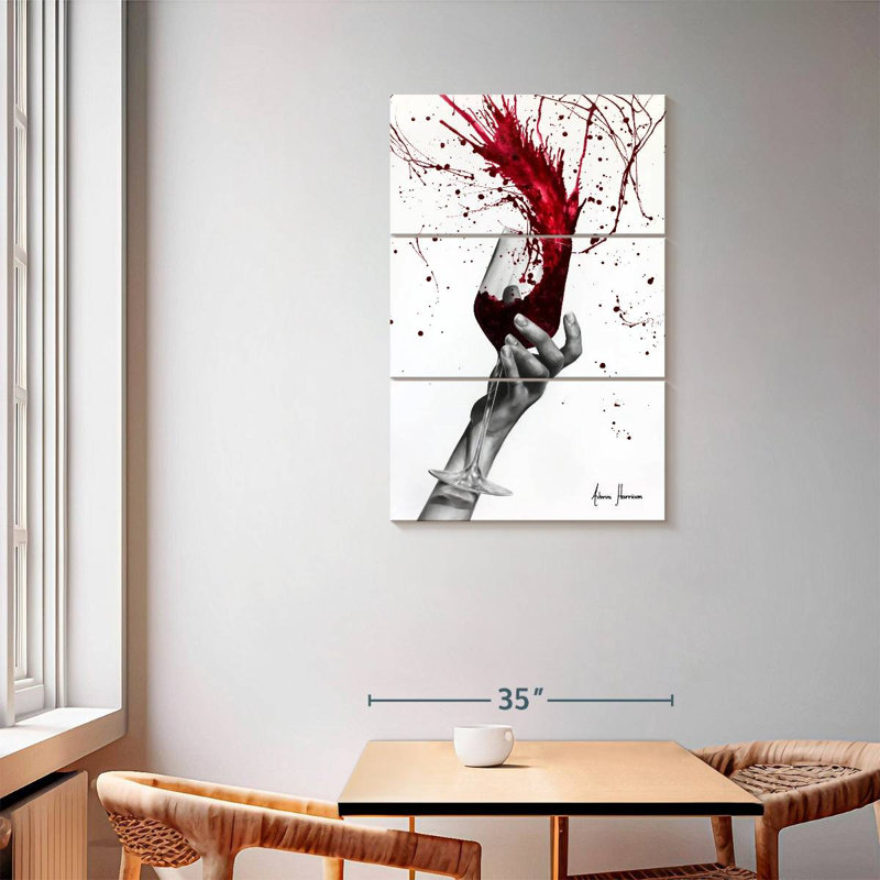 Yarlin Deep Red Swirl, 57" H x 36" W