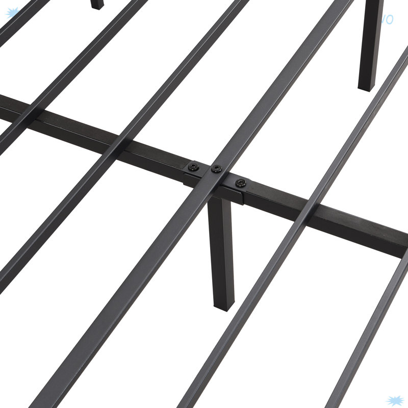 LED Upholstered Bed Frame With Charging Station, Queen