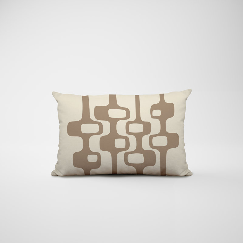 Housse et insert de coussin rectangulaire en polyester pour l'intérieur et l'extérieur, Beige/bleu marine