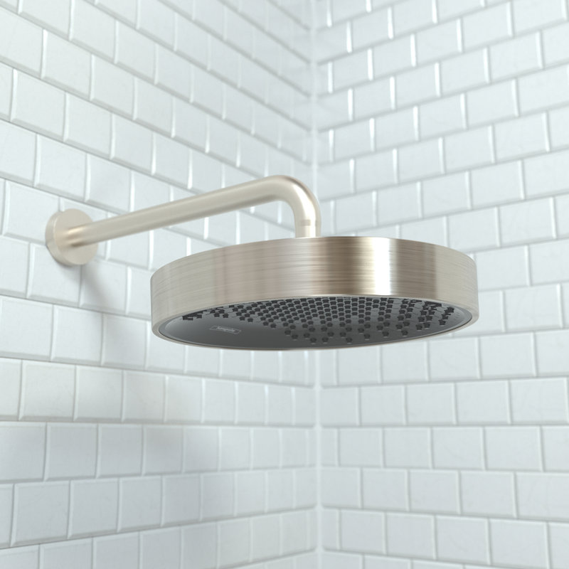 Pomme de douche Hansgrohe Rainfinity 250 à 1 jet, 2,5 gallons par minute, Nickel brossé