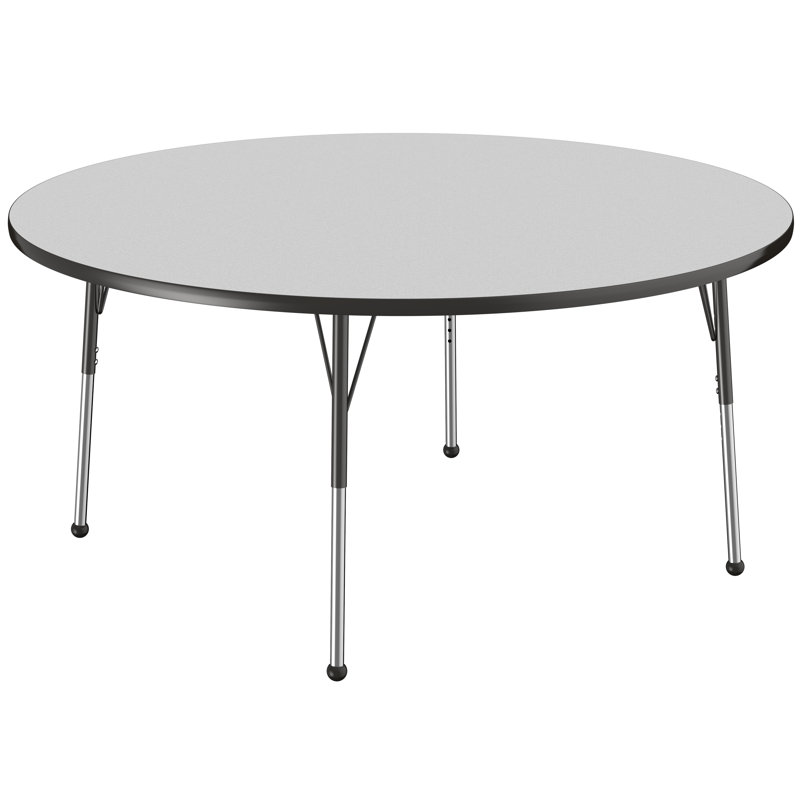 Table ronde à hauteur réglable, Gris / noir, H 24 po x L 60 po x l 60 po, Standard Ball Glide