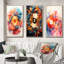 «Colorful Vinyle Grooves», 3 pièces sur toile-2101585089-2101585090