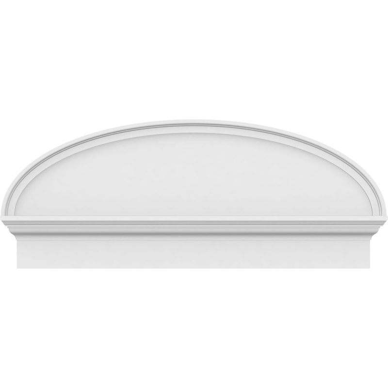 Fronton elliptique en PVC de qualité architecturale lisse, H 16 7/8 po x l 40 po x P 2 3/4 po