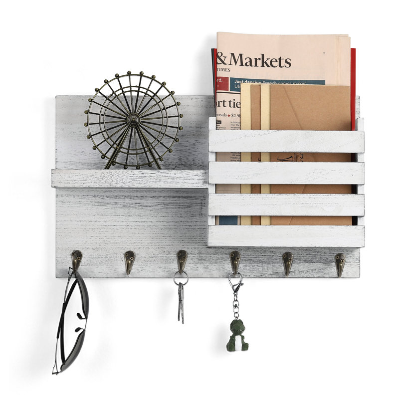 Leother Solid Wood Wall Organizer