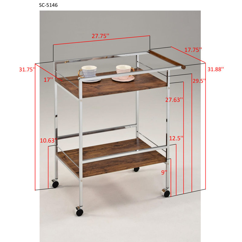 Aedric Metal Bar Cart