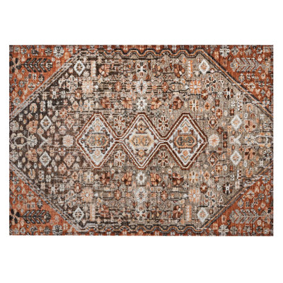 Machine Washable Indoor/Outdoor Xhevrie Fudge Rug