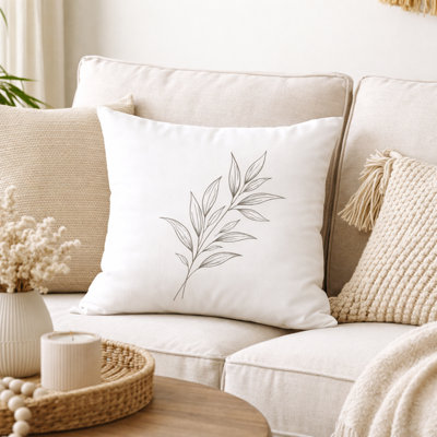 Indoor / Outdoor White Square Cushion Cover