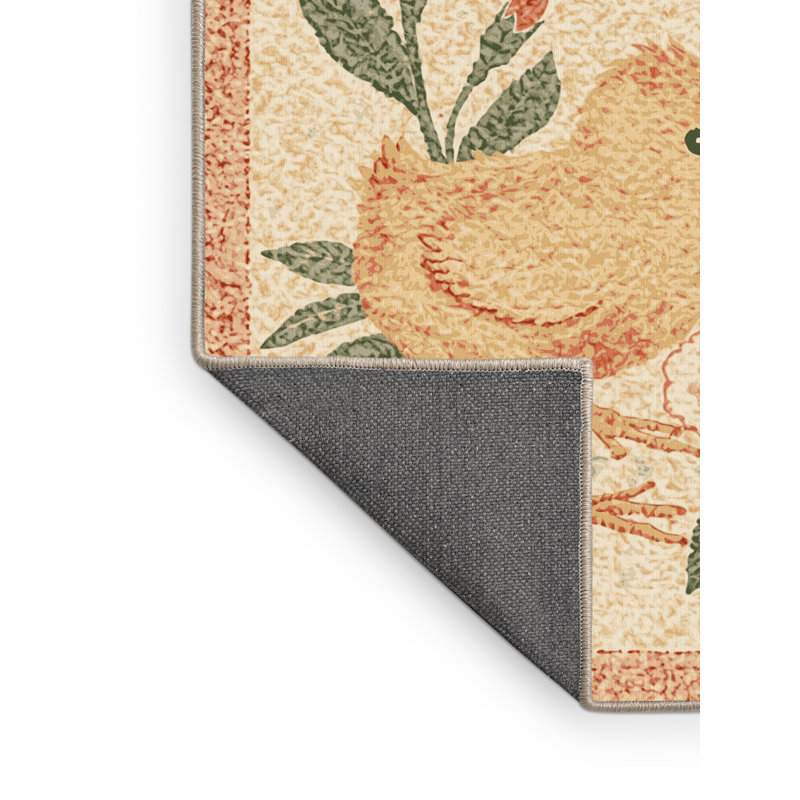 Soft Plush Eudy Easter Modern & Contemporary Abstract Area Rug in Beige – Beige Binding, 2x4