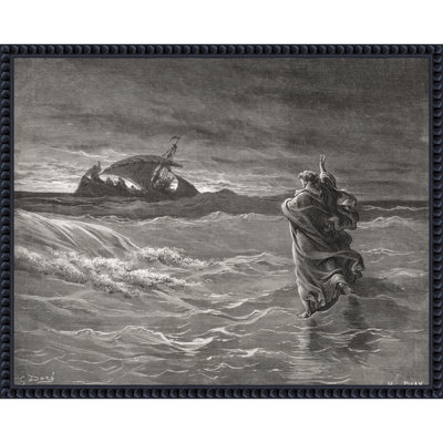 «Jesus Walking On The Sea John 6» par Gustave Dore, reproduction d'art sur toile encadrée