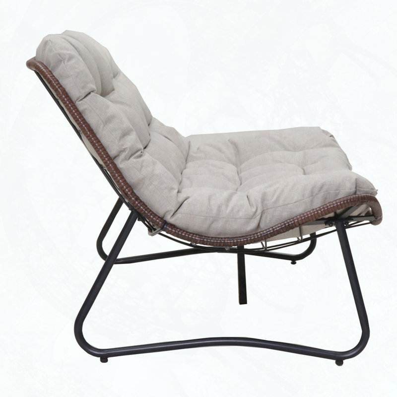 Canapé de patio en osier PE avec coussin épais