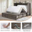 Grand lit escamotable Farmhouse avec station de charge et matelas pliable inclus, gris rustique-1199082629-1199082633