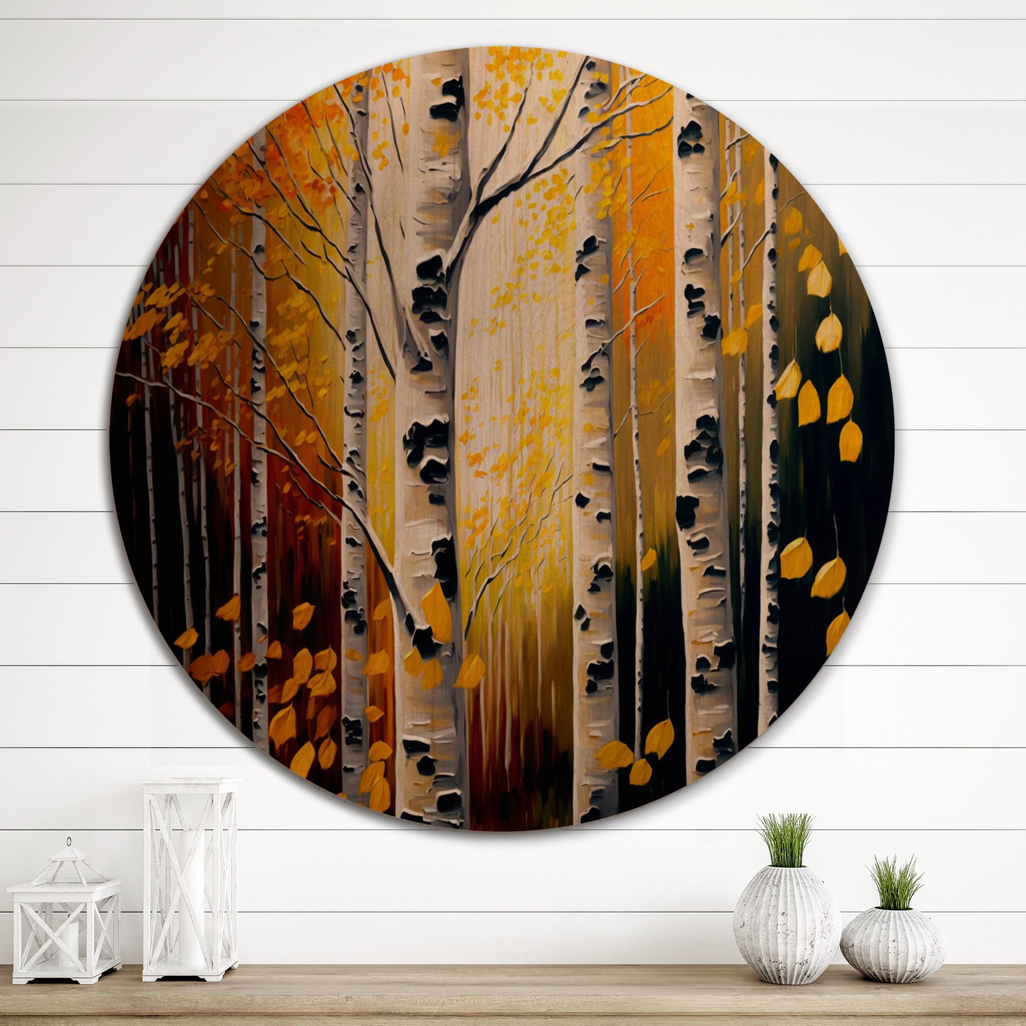 Wildon Home® Into A Golden Birch Forest III - Landscape Wood Wall Art ...
