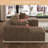 143"W 5 - Piece No Assembly Required Sectional Compression Sofa with Console & Cup Holder-428847190
