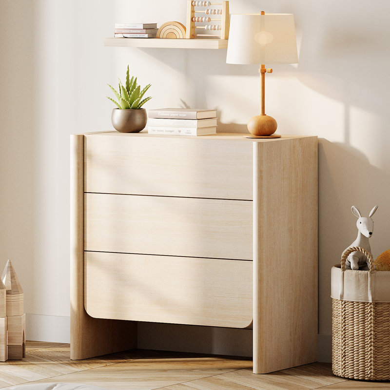 Commode 3 tiroirs Modern Modern, Beige