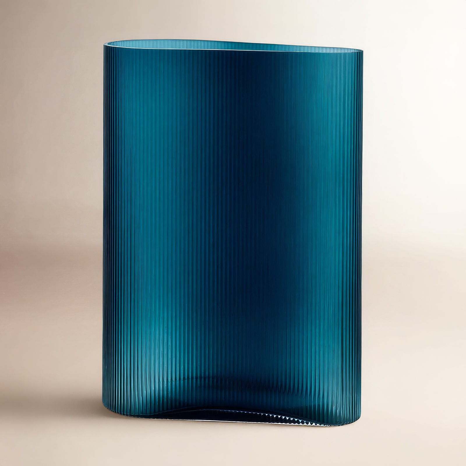 Mist Crystal Table Vase, Petroleum Green, 14.96" H x 11.02" W x 5.51" D