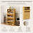 Luxury Natural Wood Shoe Storage Cabinet - 3 Tilt-Out Compartments & Open Display Shelf-2017285833-2017285832