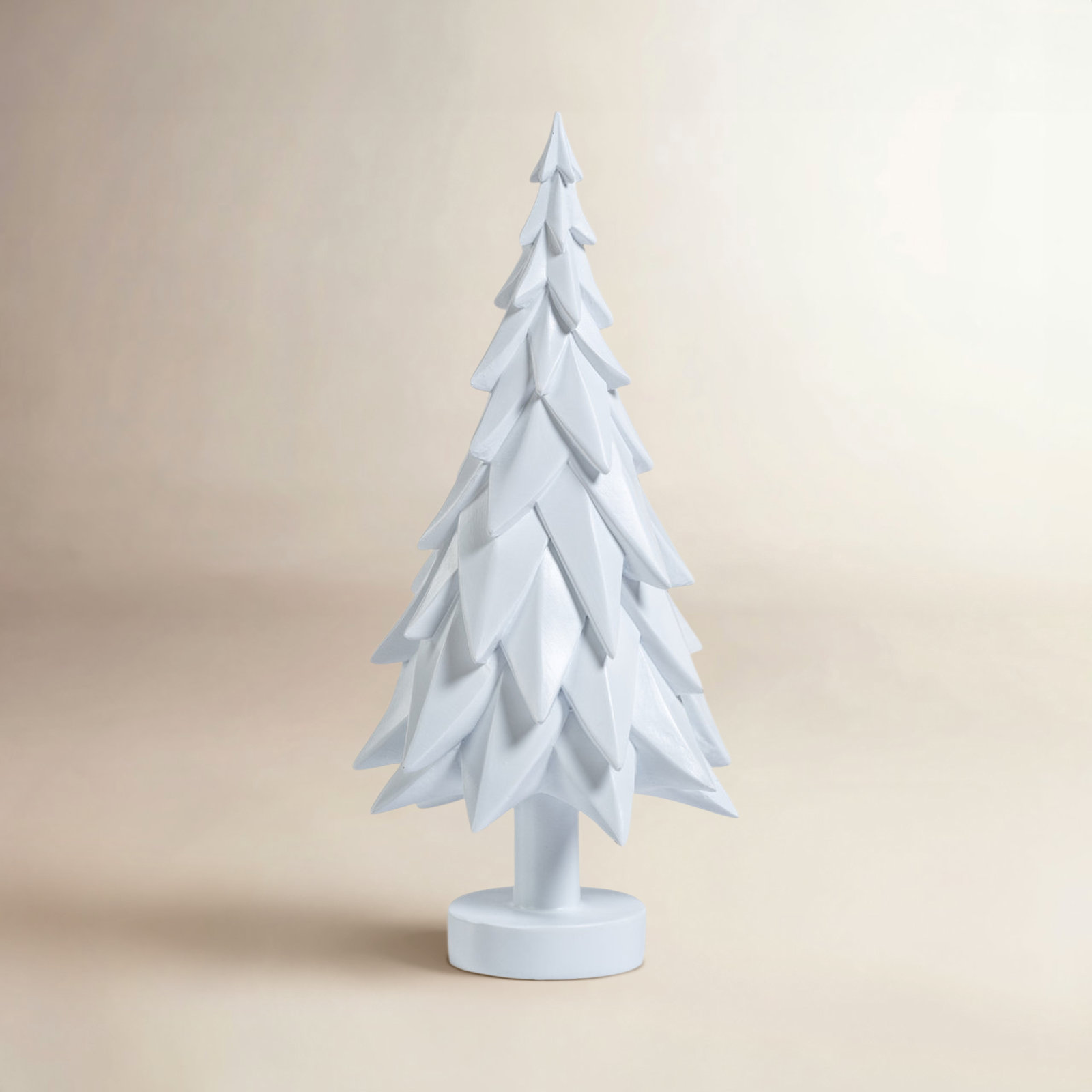 Decorative Tabletop Spruce Tree, White, 10.5" H x 4.75" W x 4.75" D