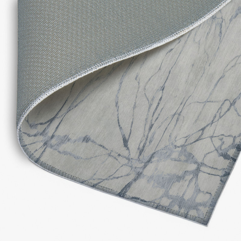 Abstract Gray Indoor and Outdoor Area Rug, Rectangle 8' x 10'
