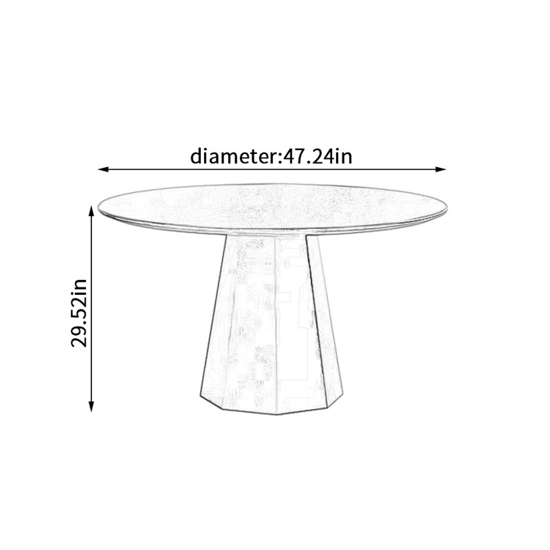 Table de salle à manger, H 29,52 po x L 47,24 po x l 47,24 po