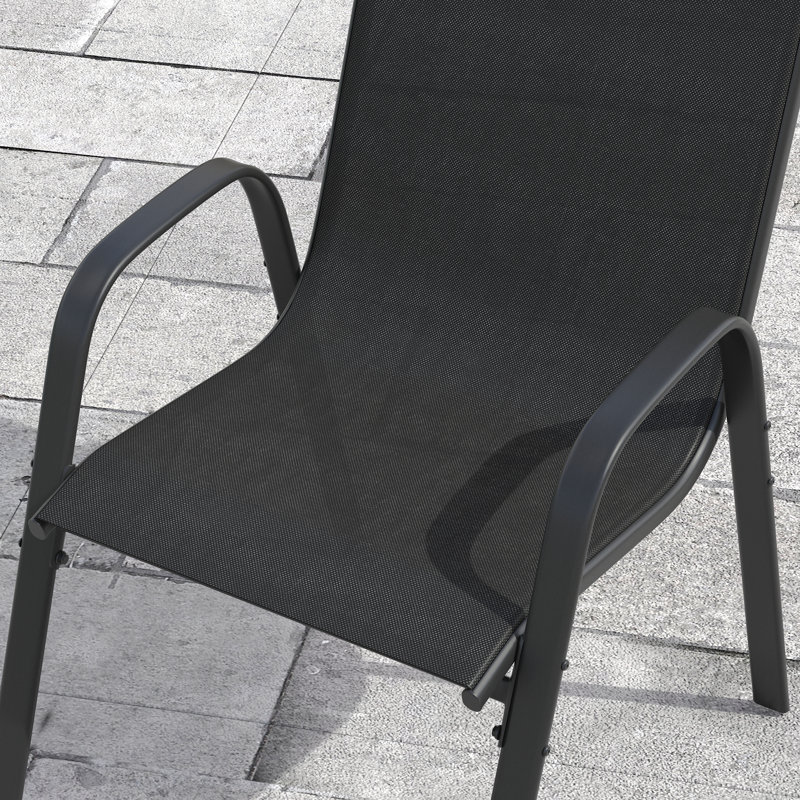 Chaise de salle à manger d'extérieur, Noir