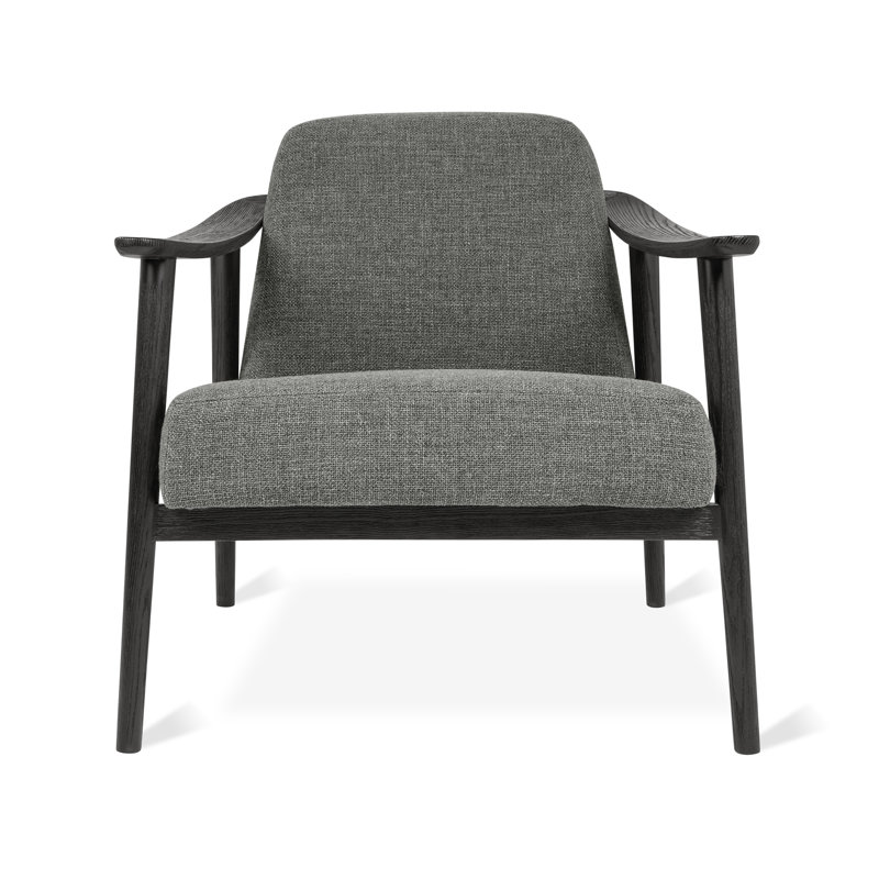 Baltic 76.2Cm Top Grain Leather Wide Armchair, Gray, Black