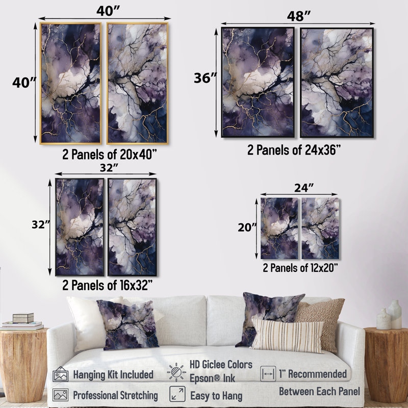 Mauve et explorer la langue de la peinture III - peinture abstraite, art mural, Noir, H 36 po x l 48 po