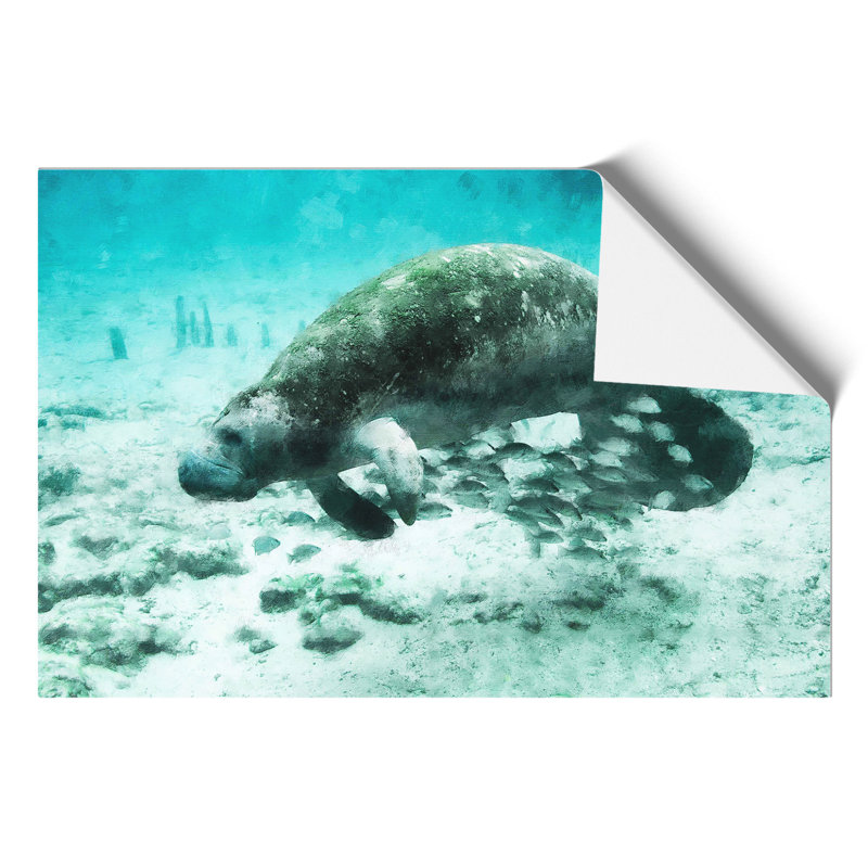 Manatee Painting - Frameless Print, 30cm H x 42cm W x 0.1cm D