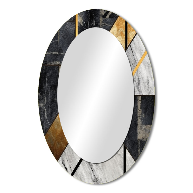 Koeller - Miroir abstrait en métal, 36 po x 24 po