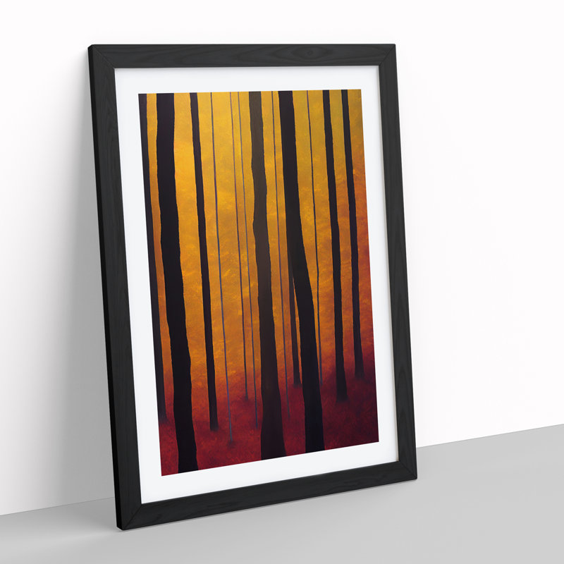 Boho Forest - Wall Art, Black Framed, 36cm H x 27cm W x 2cm D, White