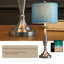 Lampe de table 27,75 "en métal, abat-jour bleu, avec USB, convient à la chambre à coucher, au salon, au bureau et au couloir