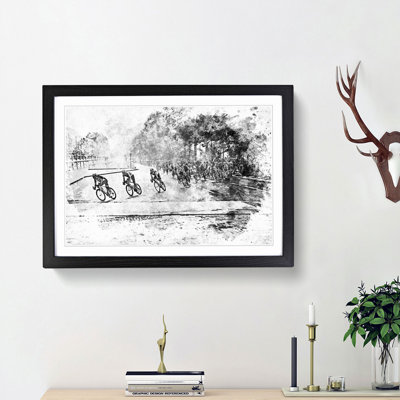 Tour de France Cycling in Abstract - Picture Frame Painting Print on MDF