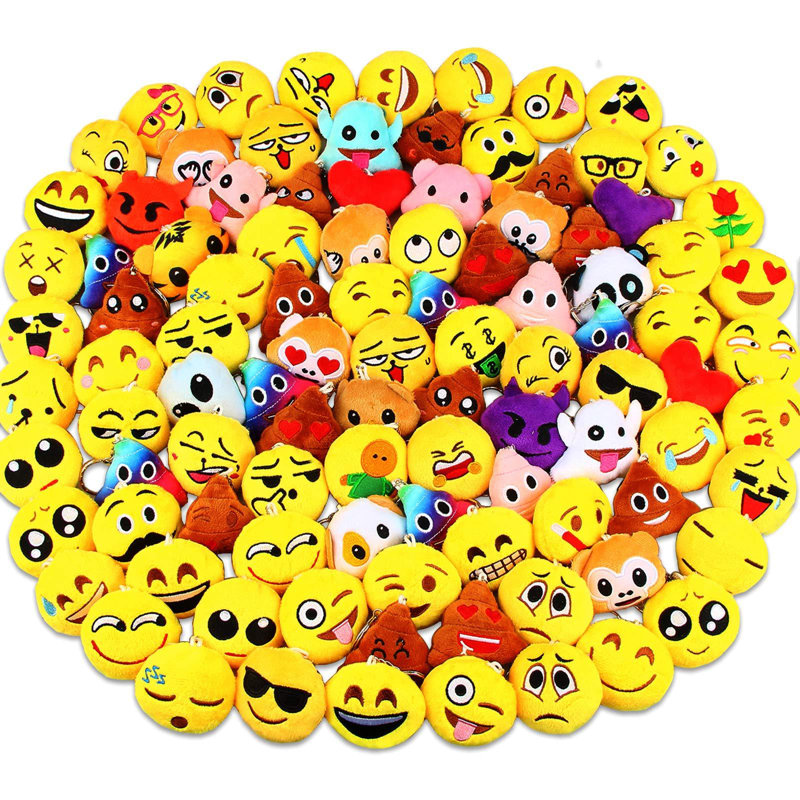 Emoticon Party Favours: Mini Plush Emoticon Keychains
