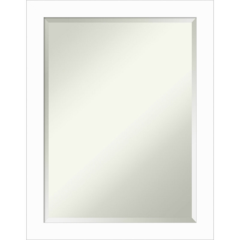 Jochelle Solid Wood Rectangle Wall Mirror, 23.5" x 19.5", White
