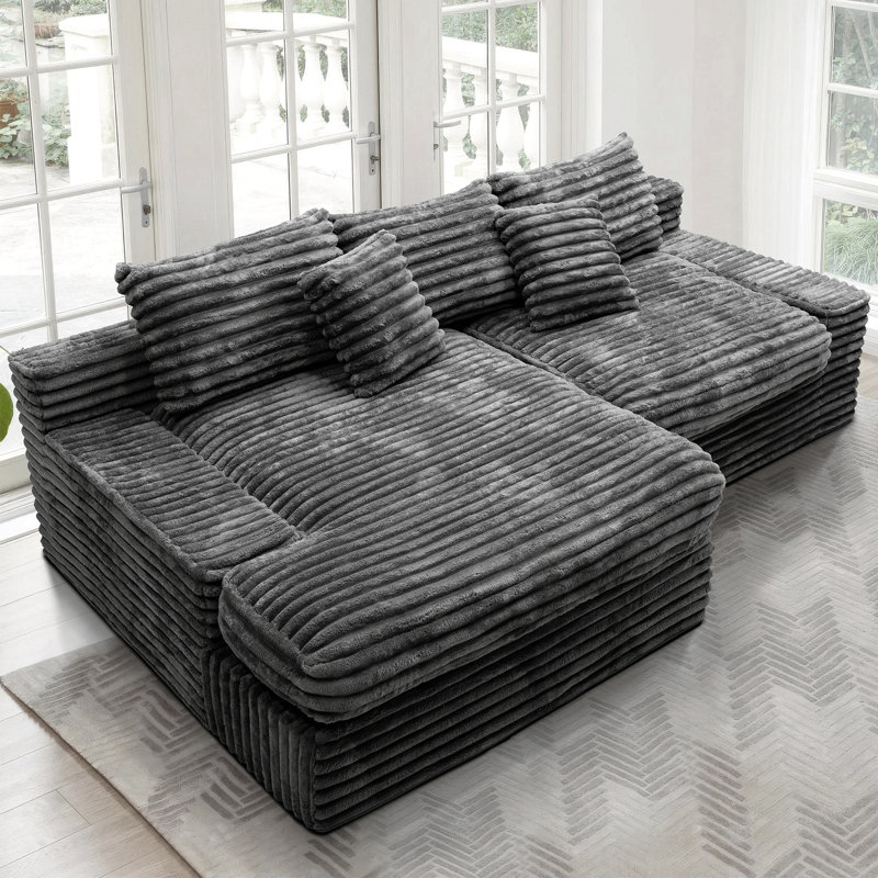 Canapé modulaire Boneless, Orienté à gauche (vu de face), Gris
